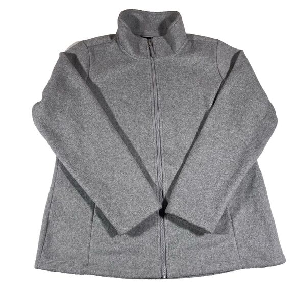 32 Degrees Sweaters - 32 Degrees Heat Grey Full Zip Fleece Sweater Women's Size Large